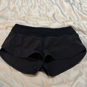Black lululemon speed up shorts